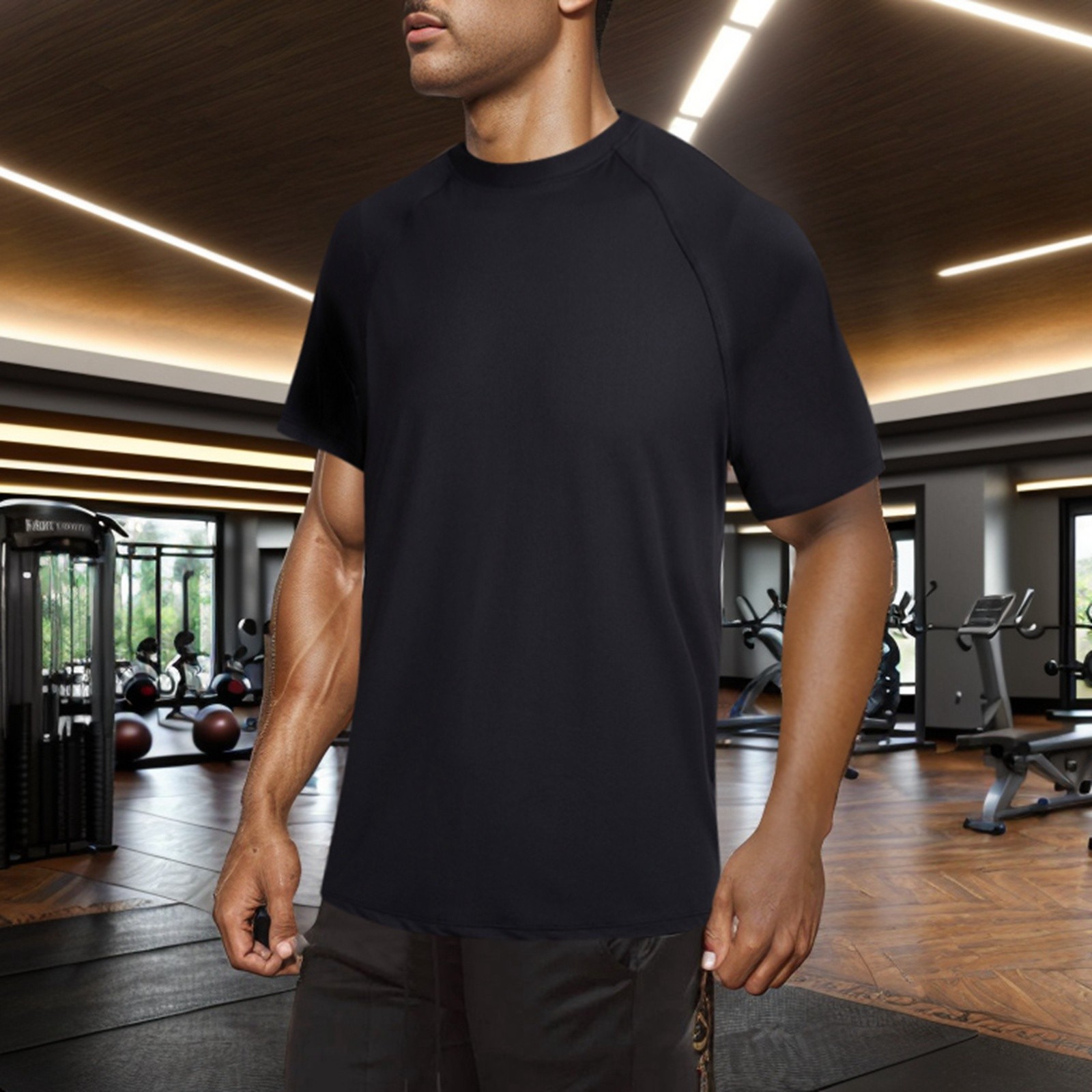 thumbnail image 3 of Camiseta de manga corta para hombre con protección solar UPF 50+ - Camiseta rash guard para surf/senderismo/entrenamiento, protección solar de secado rápido, 3 of 5